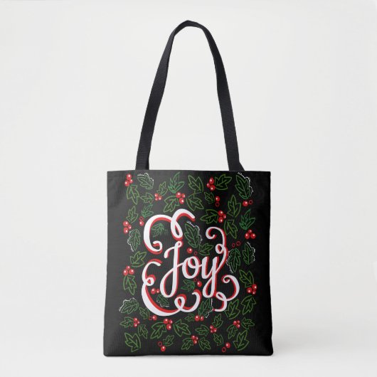 Kerstvreugde Holly Berries & Leaves Tote Bag (Voorkant)