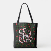 Kerstvreugde Holly Berries & Leaves Tote Bag (Achterkant)