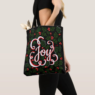 Kerstvreugde Holly Berries & Leaves Tote Bag