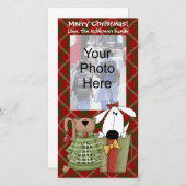Kerstvreugde, Honden- & Kat- Aangepaste Fotokaarte Feestdagenkaart (Voorkant / Achterkant)