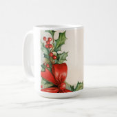 Kerstvreugde in waterverf koffiemok (Voorkant links)