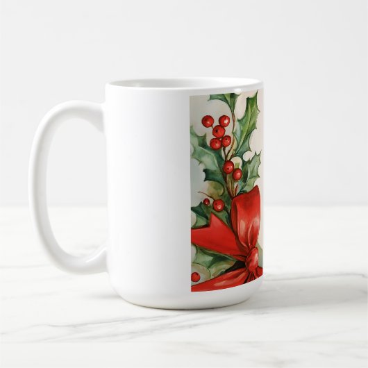 Kerstvreugde in waterverf koffiemok (Links)