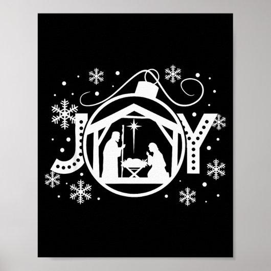 Kerstvreugde Jezus Kerststal Geloof Poster (Voorkant)