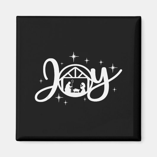 Kerstvreugde Jezus Kerststal Geloven Magneet (Voorkant)