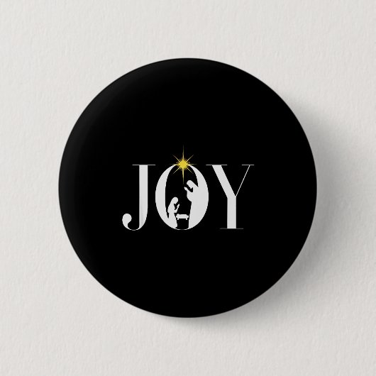 Kerstvreugde Jezus Kerststal Geloven Ronde Button 5,7 Cm (Voorkant)
