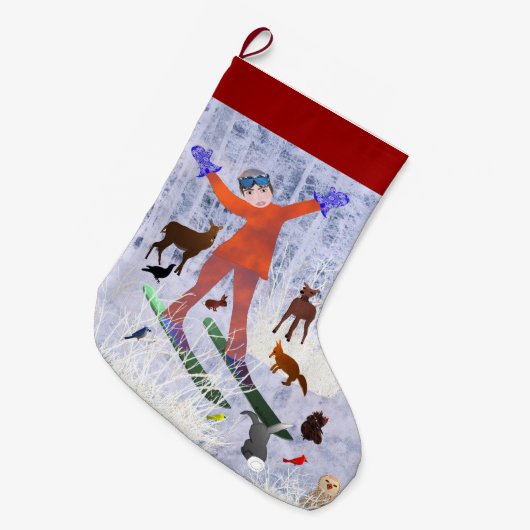 Kerstvreugde LeeMarie's Creative Design Grote Kerstsok (Voorkant (Hangend))