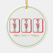 Kerstvreugde & Mahjong Aangepaste / Preppy Notenkr Keramisch Ornament (Voorkant)
