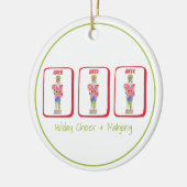 Kerstvreugde & Mahjong Aangepaste / Preppy Notenkr Keramisch Ornament (Links)