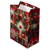 Kerstvreugde Medium Cadeauzakje (Voorkant Gekanteld)