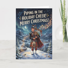 Kerstvreugde met doedelzak Schotse kerstkaart Kaart