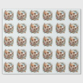 Kerstvreugde met een Brittany Spaniel Cadeaupapier (Vlak)