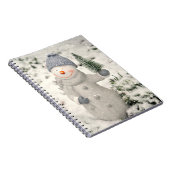 Kerstvreugde met een glimlachende sneeuwman notitieboek (Rechterzijde)