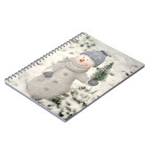 Kerstvreugde met een glimlachende sneeuwman notitieboek (Linkerzijde)