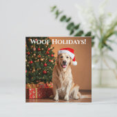 Kerstvreugde met een harige vriend feestdagenkaart (Staand voorkant)