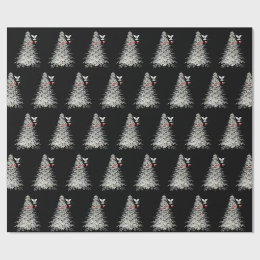 Kerstvreugde met witte duif cadeaupapier (Vlak)