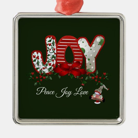 Kerstvreugde Metalen Ornament (Voorkant)
