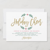 Kerstvreugde Modern Goud Schrift Kerstfeest Kaart (Voorkant)