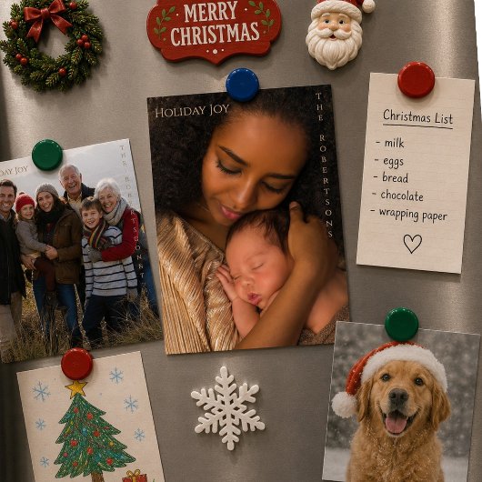 Kerstvreugde Modern Magnetisch Foto Kerstmis
