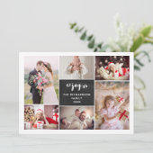 kerstvreugde | Multi Photo Grid Chalkboard look Feestdagenkaart (Staand voorkant)