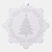 Kerstvreugde Paars Ornament Kaart (Achterkant)