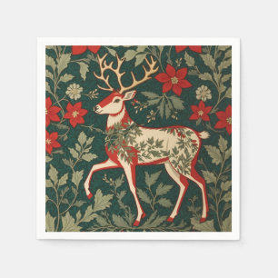 Kerstvreugde Rendier William Morris Geïnspireerd Servet