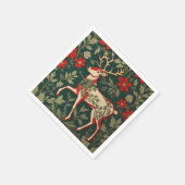 Kerstvreugde Rendier William Morris Geïnspireerd Servet (Hoek)