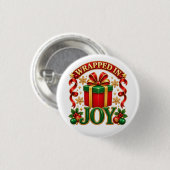 Kerstvreugde Ronde Button 3,2 Cm (Voorkant /achterkant)