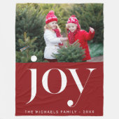 Kerstvreugde rood en wit vakantiefoto fleece deken (Voorkant)