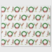 Kerstvreugde rood-groen cadeaupapier (Vlak)