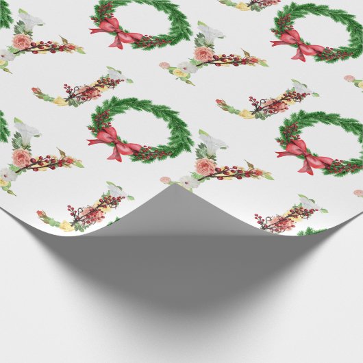 Kerstvreugde rood-groen cadeaupapier (Hoek)