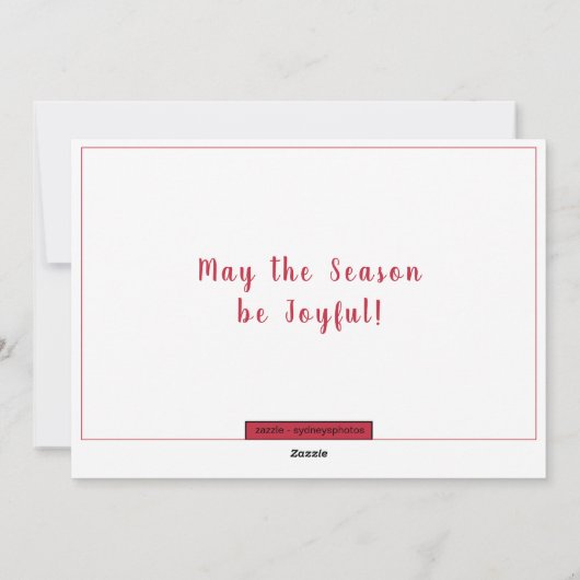 Kerstvreugde Rood/Witte Krans Platte Vakantiekaart Feestdagenkaart (Achterkant)