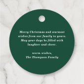 Kerstvreugde Rustieke bosgroene Kerst Bedankjes Labels (Achterkant)