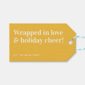 Kerstvreugde | Schattige Kerstmis Cadeaulabel (Voorkant (Horizontaal))