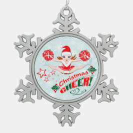 Kerstvreugde Tin Sneeuwvlok Ornament