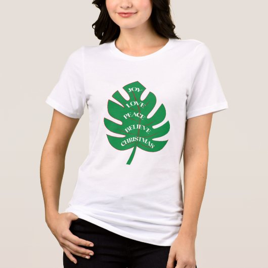 Kerstvreugde Tri-Blend Shirt (Voorkant)