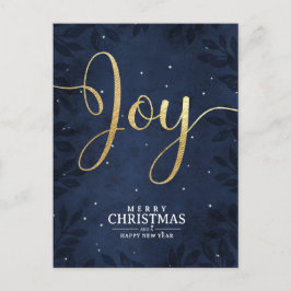 Kerstvreugde van christenen Goud Donkerblauwe Nach Feestdagenkaart