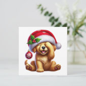 Kerstvreugde van Golden Retriever Feestdagenkaart (Staand voorkant)