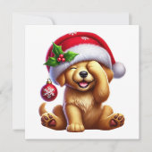 Kerstvreugde van Golden Retriever Feestdagenkaart (Voorkant)
