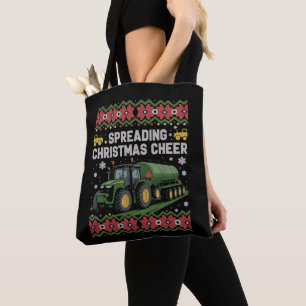 Kerstvreugde Verspreiden Boerderij Tractor Lelijke Tote Bag