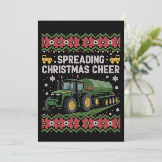 Kerstvreugde Verspreiden Boerderij Tractor Verschr Kaart (Staand voorkant)