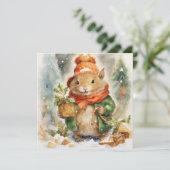 Kerstvreugde verspreiden feestdagenkaart (Staand voorkant)