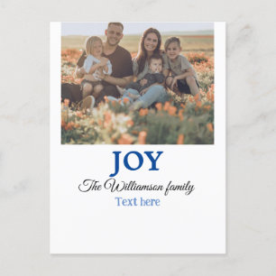 Kerstvreugde voeg familienaam foto vakantie cadeau briefkaart