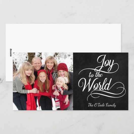 Kerstvreugde voor de Wereld Familie Foto Vakantie Feestdagenkaart (Voorkant / Achterkant)