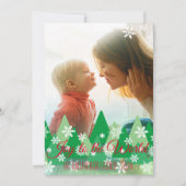 Kerstvreugde voor de Wereld Foto Bomen Sneeuwvlokk Feestdagenkaart (Voorkant)