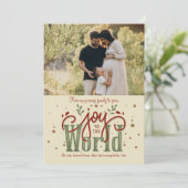 Kerstvreugde Voor De Wereld Foto Kerstkaart (Staand voorkant)