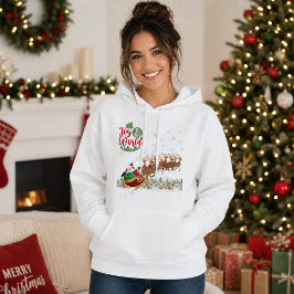 Kerstvreugde voor de Wereld Kerstman Slede Kerstmi Hoodie