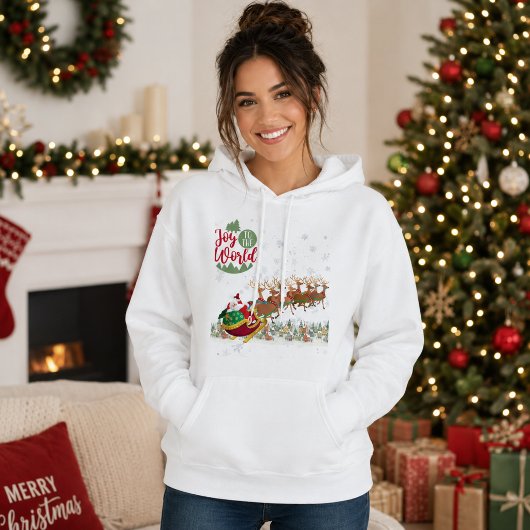 Kerstvreugde voor de Wereld Kerstman Slede Kerstmi Hoodie