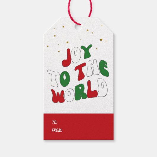 Kerstvreugde voor de Wereld Kerstmis Cadeaulabel (Voorkant)