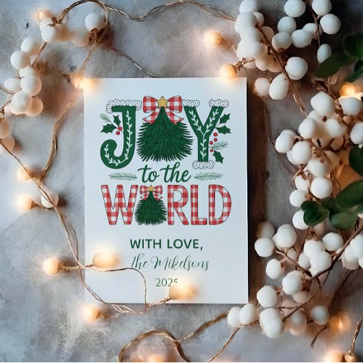 Kerstvreugde voor de Wereld Kerstmis Feestdagenkaart