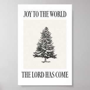Kerstvreugde voor de Wereld Oude Boom Kerstmis Pri Poster